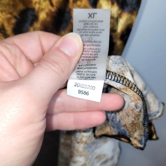 New Leopard Print Mermaid Flounce Dress XL - Picture 12 of 13